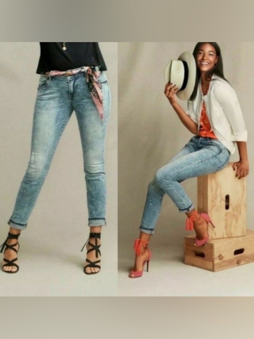 Cabi 5492 cinch skinny jeans distressed